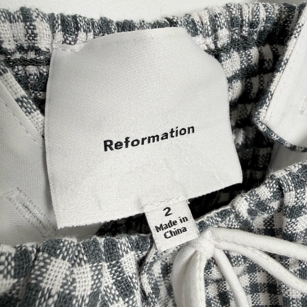 Reformation Gingham Balia Linen Top - Picture 4 of 7